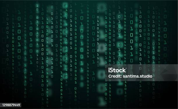 Abstract Technology Background Binary Data And Streaming Binary Code ...