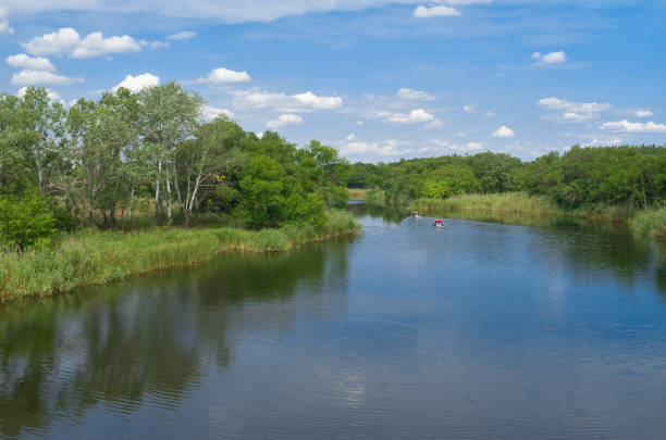 istock Landscape with small Ukrainian river Samara at summer season 1298881354