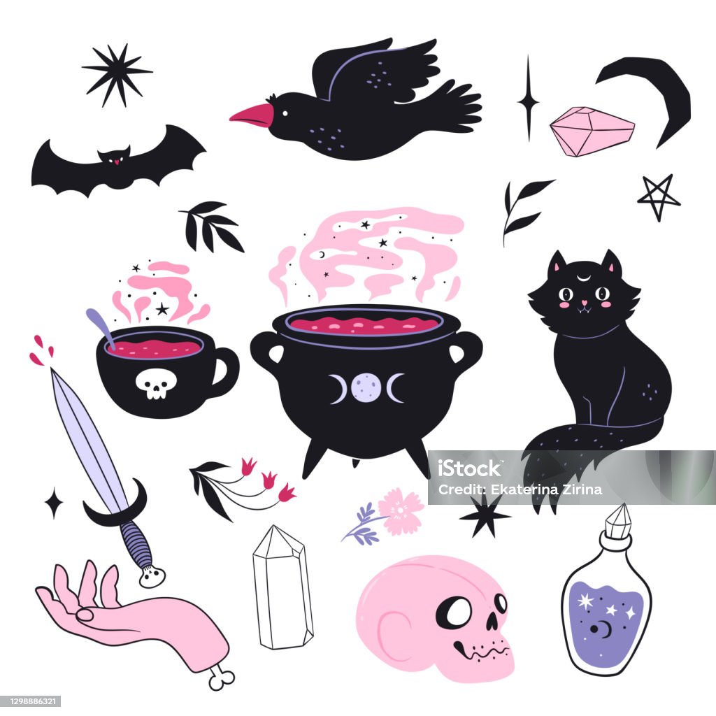 Vector Magic Element Magic Design Elements Collection Isolated On White Vector Graphics ...