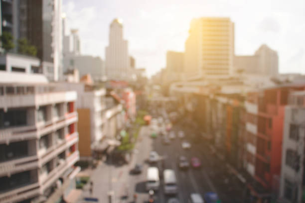 Blurred background of traffic in Thailand stock photo