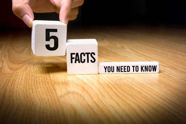 White Box with words 5 Facts you need to know stock photo