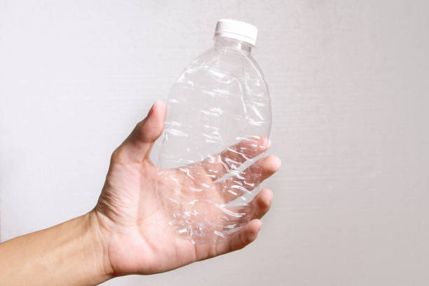 Plastic Bottle for recycling. Donate plastic bottle. Worthy reuse trash stock photo