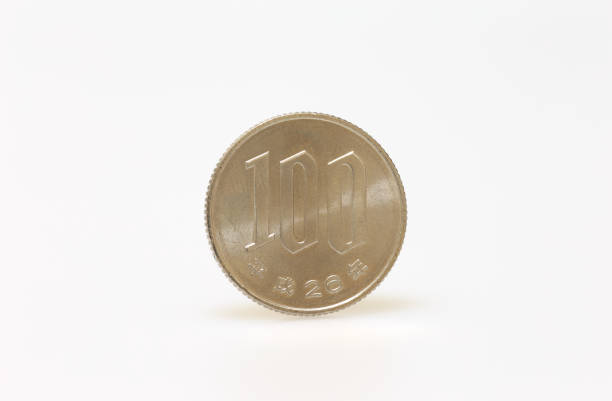 istock Hundred yen coin on white background 1298889390