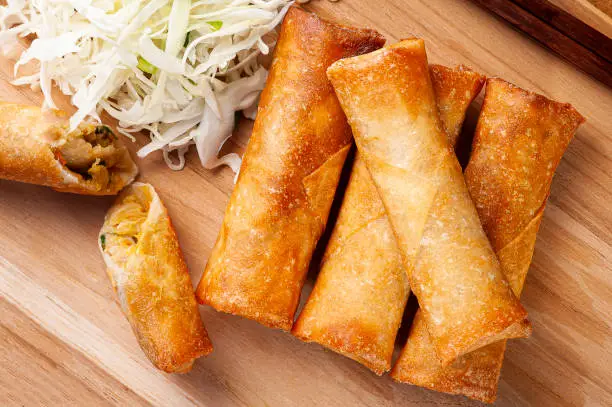 Fried spring rolls. Traditional asian food
