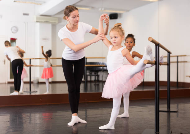 istock Teacher helping her little ballerinas 1298897389