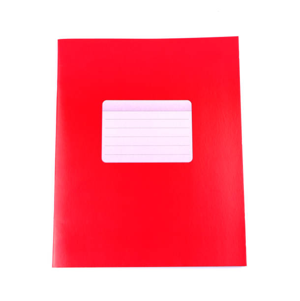istock Red notebook isolated on a white background. School education. Copy space. Place for text 1298908695