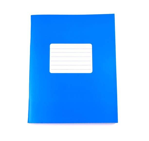 istock Blue notebook isolated on a white background. School education. Copy space. Place for text. Frame for text 1298909004