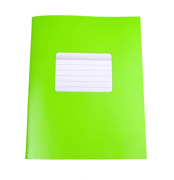 istock Green notebook isolated on a white background. School education. Copy space. Place for text. Frame for text 1298909029