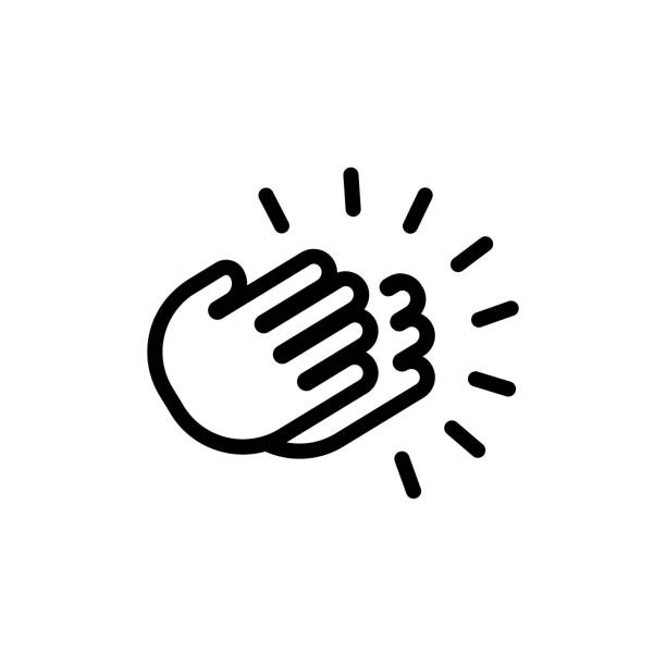 Clapping Hands icon. Thank you sign mockup, sticker template. Vector on isolated white background. EPS 10 Clapping Hands icon. Thank you sign mockup, sticker template. applaus stock illustrations