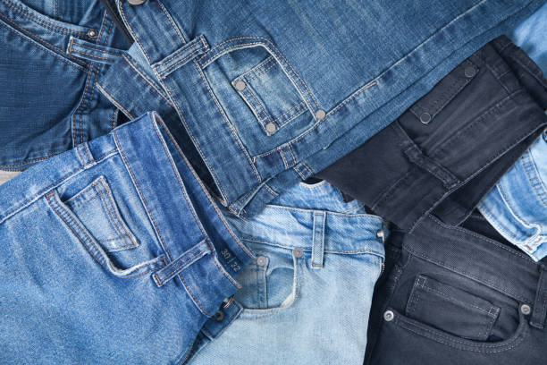 istock Blue and black jeans background. Fashion 1298920918
