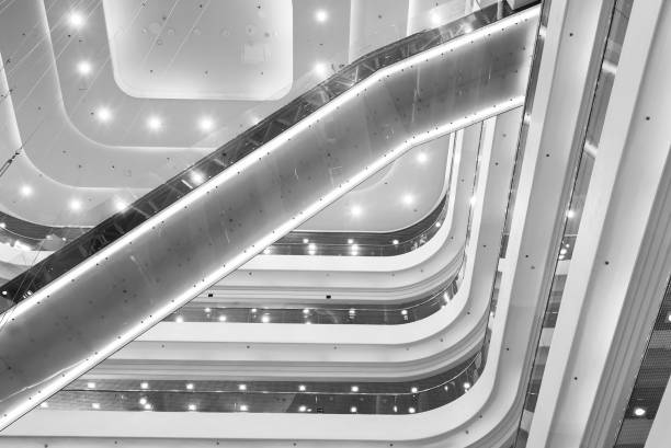 Interior view of shopping mall. building abstract background