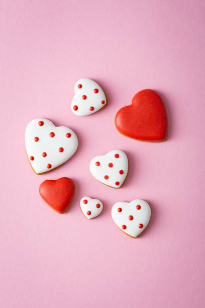 istock Valentines day concept greeting card with gingerbread hearts cookies 1298924607