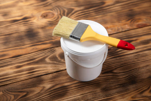 istock brush on the paint bowl 1298936556