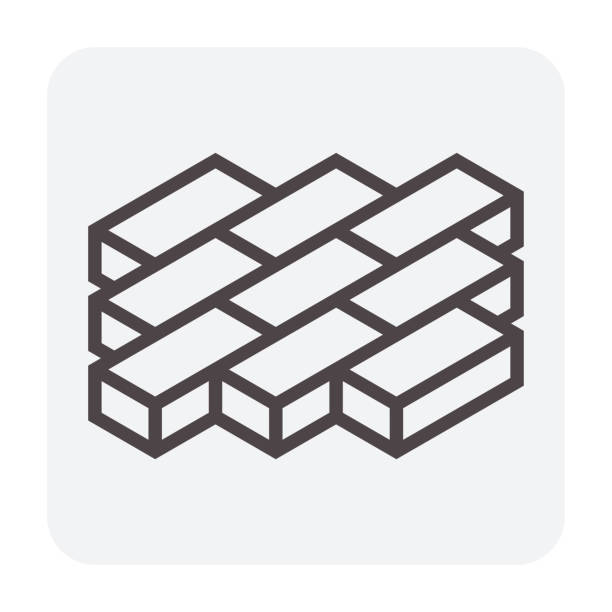 ilustraciones, imágenes clip art, dibujos animados e iconos de stock de icono de bloque de pavimentación - stone brick pattern concrete