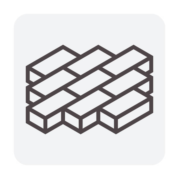 ikona bloku układarki - brick stock illustrations