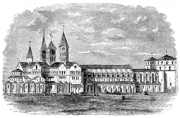 illustrations, cliparts, dessins animés et icônes de l’abbaye de cluny (abbaye de cluny, anciennement cluni ou clugny) est un ancien monastère bénédictin de cluny, en saône-et-loire. il a été dédié à saint pierre. - saôneetloire