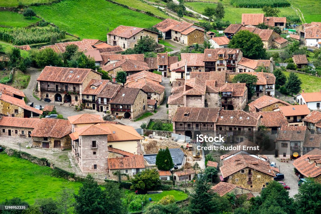Village of Carmona, Cabuerniga valley, Cantabria, Spain. Village of Carmona, Cabuerniga valley, Cantabria in Spain. Carmona Stock Photo