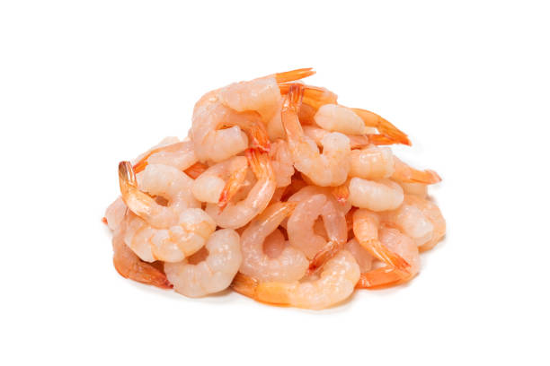 istock Frozen shrimps background. Top view. 1298955776