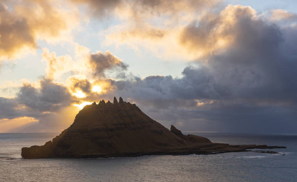 istock Tindholmur Drangarnir Gasholmur in the Faroe Islands 1298955807