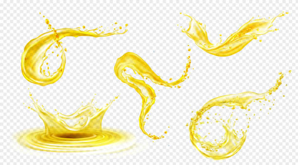 ilustraciones, imágenes clip art, dibujos animados e iconos de stock de naranja, jugo de limón o salpicaduras de aceite, bebida amarilla - cooking oil drop honey beer