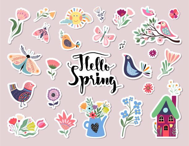 Spring Road Stickers 18,400+ Spring Stickers Set Stock Photos, Pictures & Royalty-Free ...