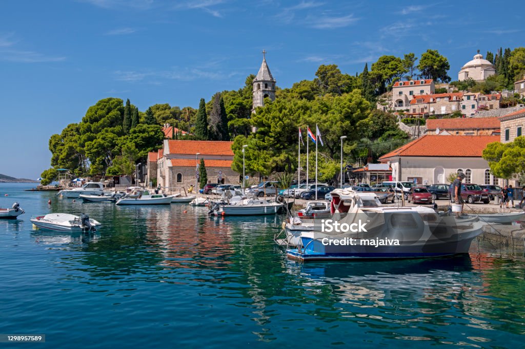Beautiful town Cavtat in southern Dalmatia Cavtat is small town near Dubrovnik, Croatia Cavtat Stock Photo