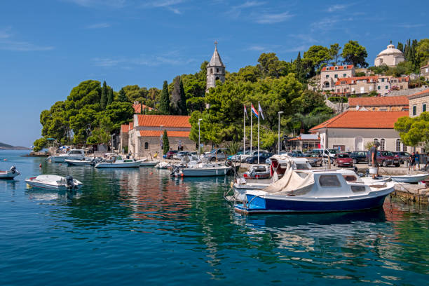 Beautiful town Cavtat in southern Dalmatia Cavtat is small town near Dubrovnik, Croatia cavtat photos stock pictures, royalty-free photos & images