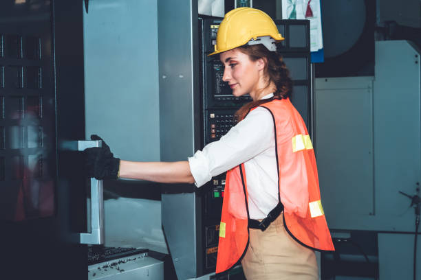 istock Smart factory worker or engineer do machine job in the manufacturing workshop 1298959948