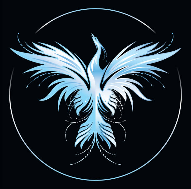 Blue Phoenix Logos Clipart Black And White Download - Phoenix