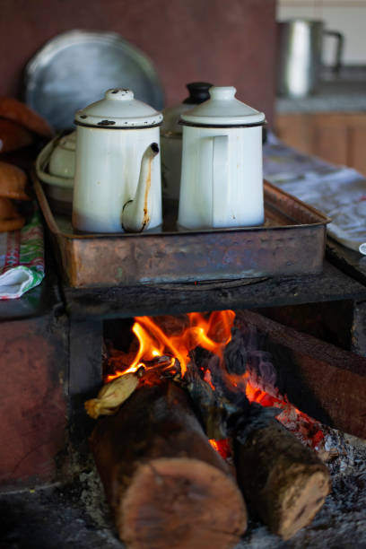 istock Wood stove with coffee pot 1298970579