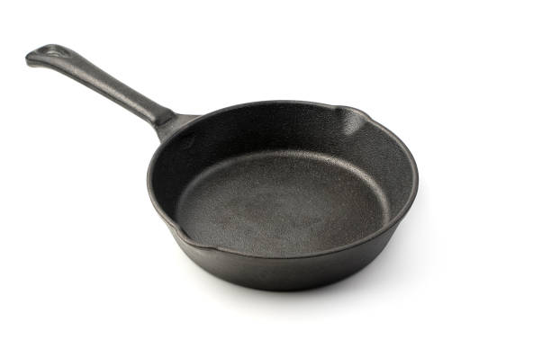 Frying pan isolated on a white background Frying pan isolated on a white background. Concept of kitchen utensils. skillet cooking pan photos stock pictures, royalty-free photos & images