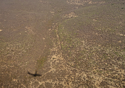 view from the air of degraded landscape \