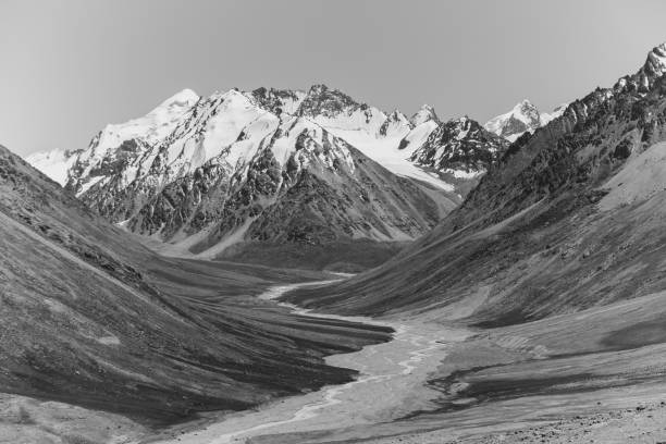istock Beautiful himalayan valley with river and snowcapped mountains 1298980023