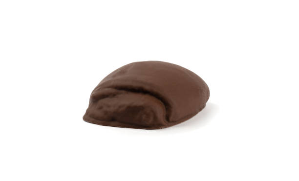 istock Sweet bun in chocolate glaze on a white plate. 1298982943