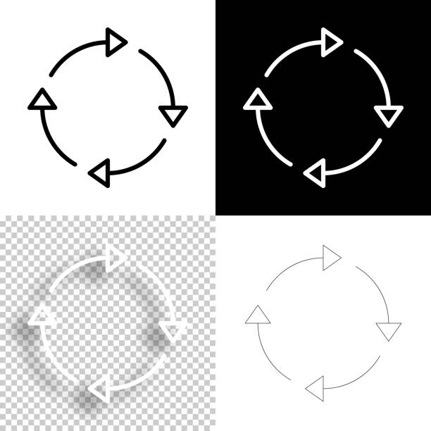 illustrations, cliparts, dessins animés et icônes de actualiser. icône pour le design. fond blanc, blanc et noir - icône de ligne - exchanging circle communication arrow sign