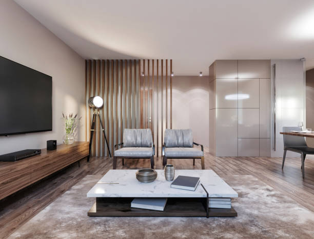 istock Apartment living room interior 1298990468
