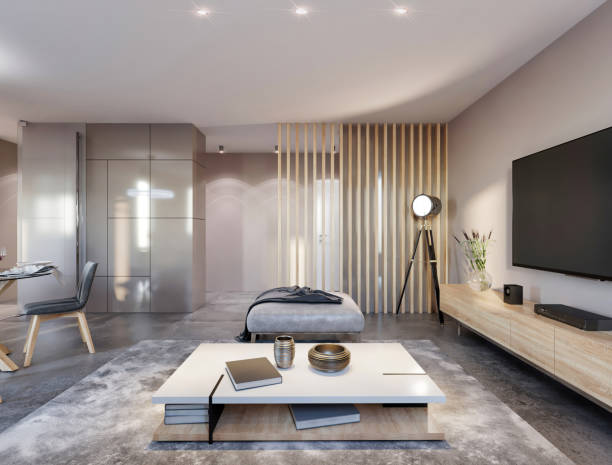 istock Apartment living room interior 1298990476
