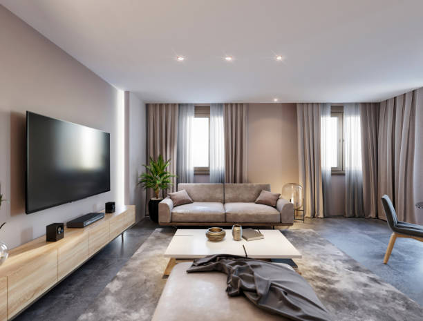 istock Apartment living room interior 1298990492