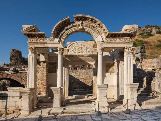 Temple of Hadrian in ancient city Ephesus, Turkey