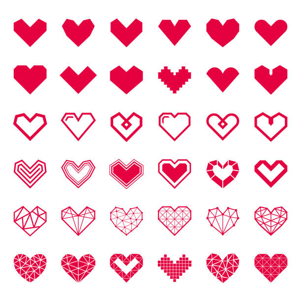 ilustrações, clipart, desenhos animados e ícones de corações - valentines day origami romance love