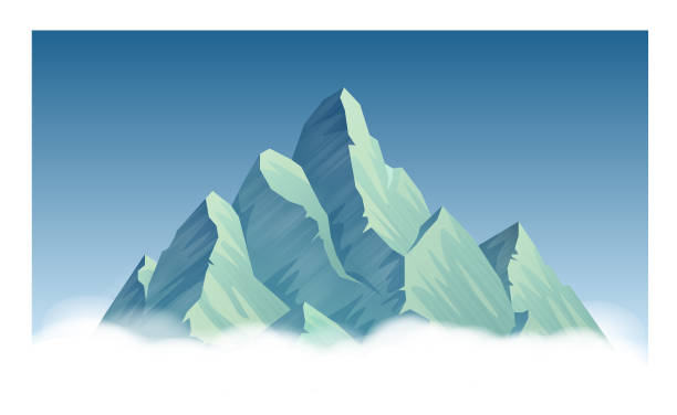 pasmo górskie - ski resort mountain winter mountain range stock illustrations