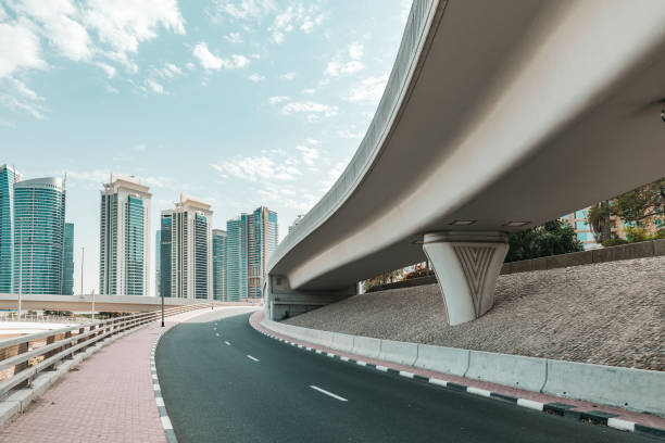 Dubai skyline and architecture modern and fast growth of a business city