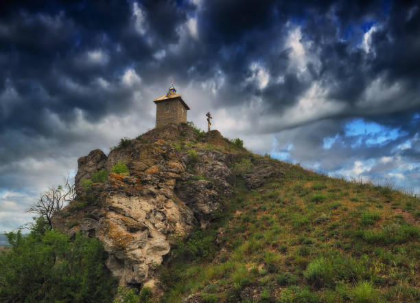 istock Beautiful spring landscape at sunrise. clouds over a picturesque canyon 1299003338