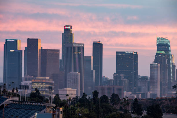 istock DTLA at sunset with a pink color sky 1299003719