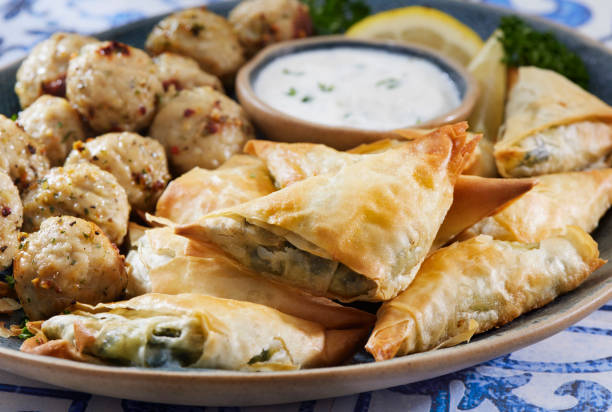 istock Spanakopita and Greek Style Turkey Meatballs 1299004520