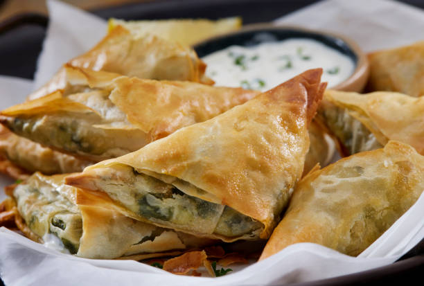istock Spanakopita with Tzatziki Sauce 1299004533