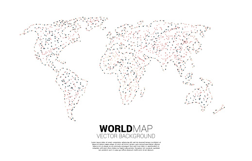 Random Dot Map World Map With Random Dot Stock Illustration - Download Image Now ...