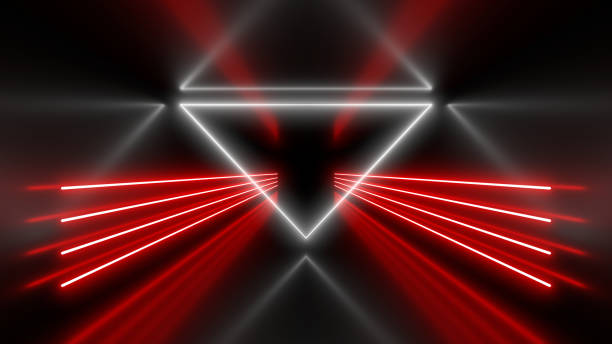 istock Sci Fy neon lamps in a dark tunnel. Reflections on the floor and walls. 3d rendering image. 1299013716