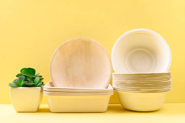 istock Biodegradable, Compostable, Disposable or Eco friendly utensil bowl and dish 1299016496