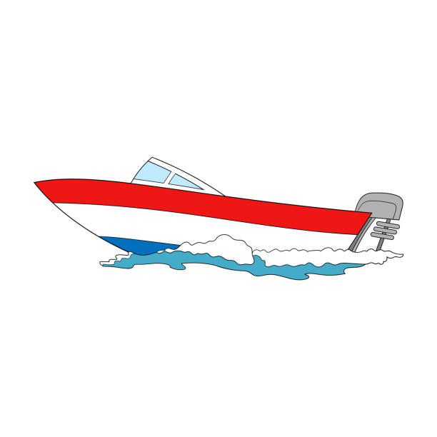 Cartoon Geïsoleerde Speedboat Vector Llustration Stockvectorkunst en meer  beelden van Watervaartuig - Watervaartuig, Motorboot, Cartoon - iStock